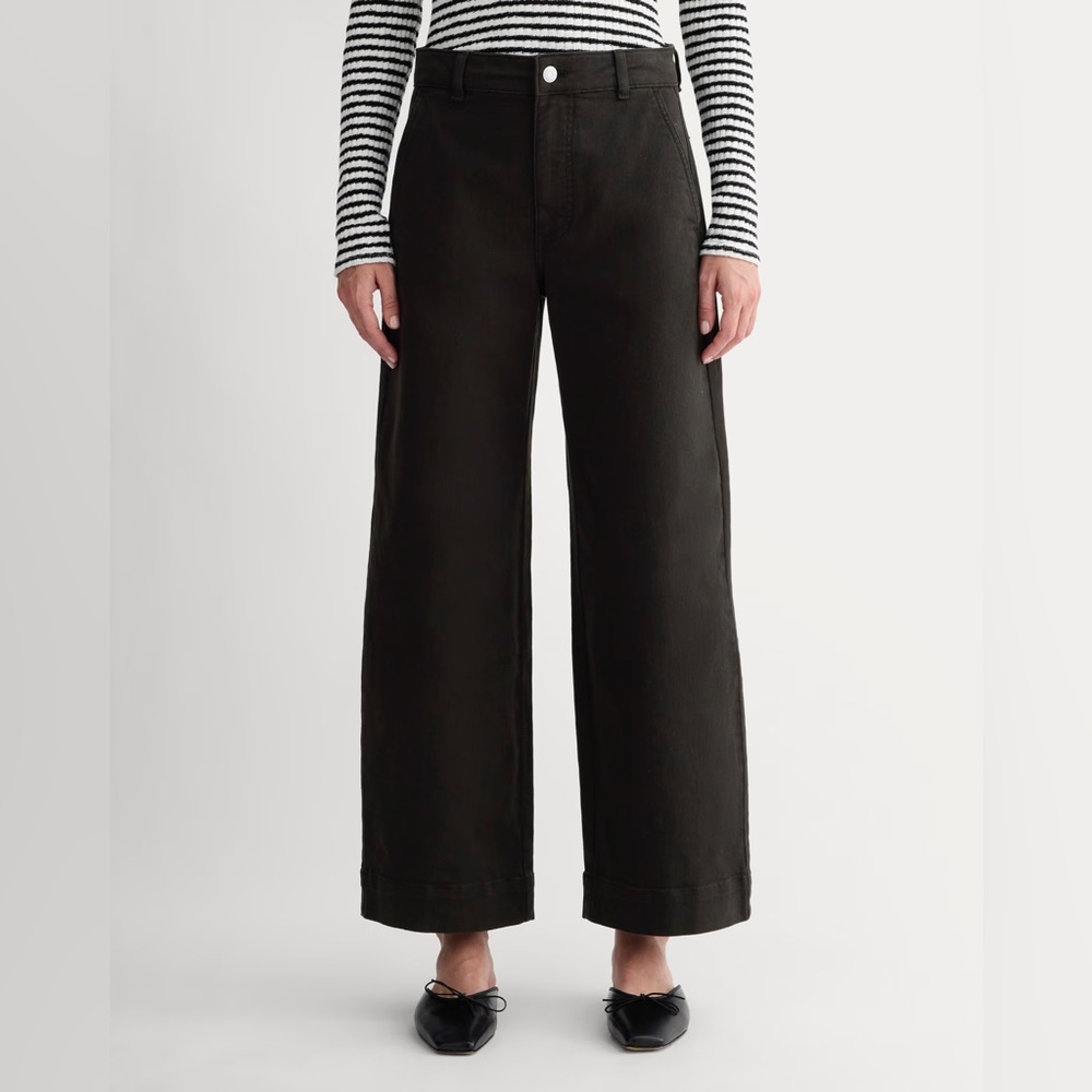 Everlane Womens The Wide Leg Jean 27 Black Ankle Length High Rise Boho - Picture 3 of 14